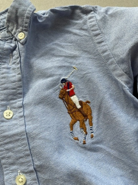 Hemd von Secondhand Polo RL in Gr 18 Monate mit großem Reiter
